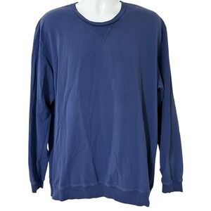 Goodlife Sweater Men's 2XL Blue Crew Neck Long‎ Sleeve Stretch Made In USA